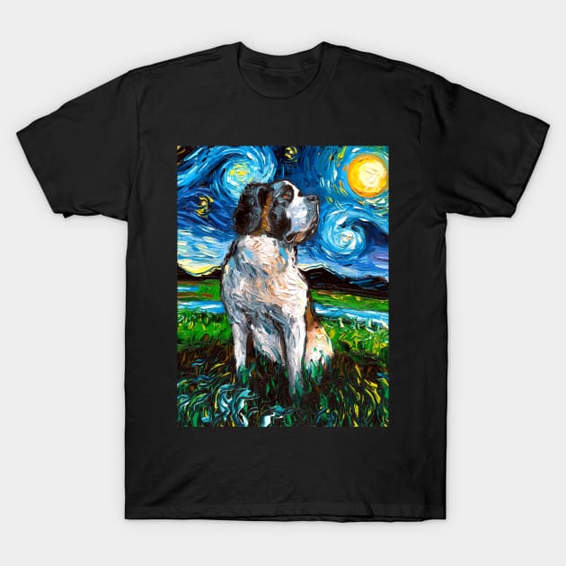 Saint Bernard Night T-Shirt by sagittariusgallery